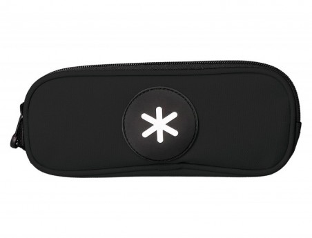 ESTOJO ESCOLAR ANTARTIK DUPLO FECHO COR PRETO 210X60X80 MM