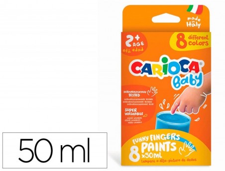PINTURA A DEDOS CARIOCA BABY 50 ML CAIXA DE 8 CORES SORTIDAS