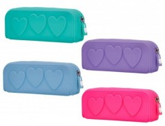 ESTOJO ESCOLAR LIDERPAPEL SILICONE RETANGULAR CORES SORTIDAS