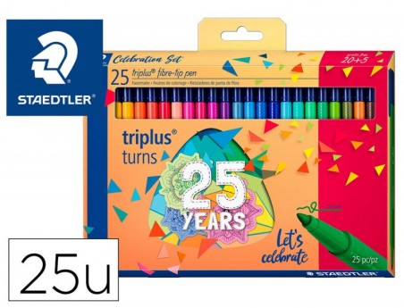 ROTULADOR STAEDTLER TRIPLUS 25 ANIVERSARIO TRAZO 1 MM ESTUCH