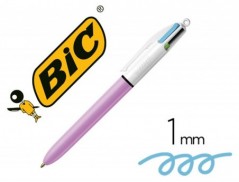 12un ESFEROGRAFICA BIC QUATRO CORES FUN PURPURA PONTA DE 1 M