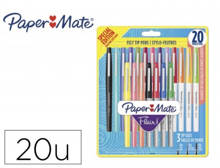 MARCADOR PAPER MATE FLAIR MIX PACK DE 8 MEDIUM + 4 ULTRAFINE