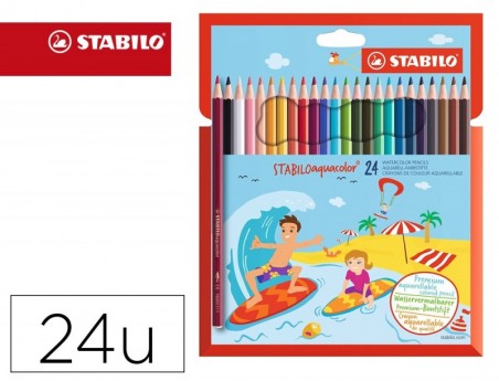 LAPIS DE COR STABILO AQUACOLOR AGUARELAVEIS ESTOJO CARTAO DE