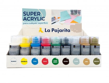 PINTURA LA PAJARITA SUPER ACRILICA BOTE 60 ML EXPOSITOR DE S