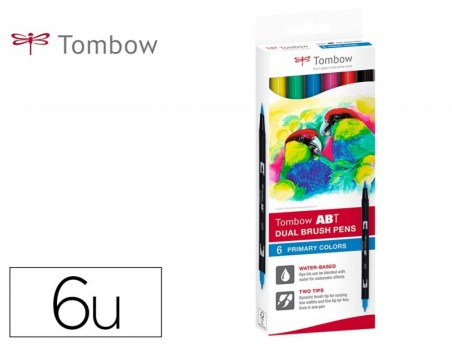 ROTULADOR TOMBOW ACUARELABLE DOBLE PUNTA FINA/PINCEL COLORES