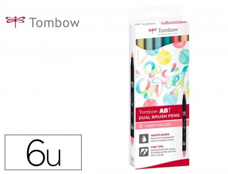 ROTULADOR TOMBOW ACUARELABLE DOBLE PUNTA FINA/PINCEL COLORES