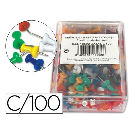 ALFINETES DE SINALIZACAO CORES SORTIDAS CAIXA COM 100