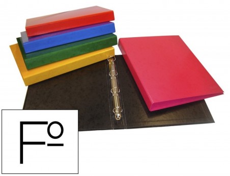 5un CARPETA DE 4 ANILLAS 25 MM SARO CARTON FORRADO COLORES S