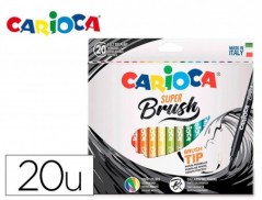 ROTULADOR CARIOCA PUNTA DE PINCEL LAVABLE CAJA DE 20 UNIDADE
