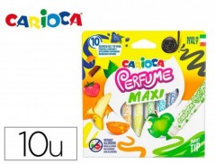 ROTULADOR CARIOCA PERFUMADO PUNTA MAXI LAVABLE CAJA DE 10 UN