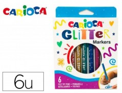 ROTULADOR CARIOCA GLITTER PURPURINA PUNTA 1 MM CAJA DE 6 UNI