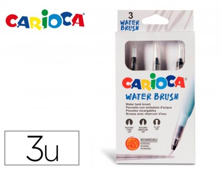 PINCEL CARIOCA RELLENABLE AGUA REDONDO CAJA DE 3 UNIDADES PU