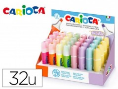 ROTULADOR CARIOCA FLUORESCENTE COLOR PASTEL EXPOSITOR DE 32