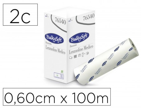 PAPEL PARA CAMILLA OFYHOSTEL BULKYSOFT LISO 2 CAPAS ROLLO 0,