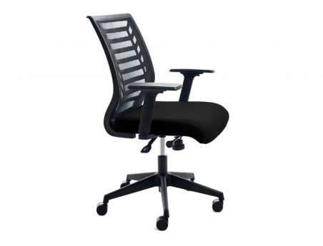 CADEIRA ROCADA DE ESCRITORIO COM BRAÇOS ENCOSTO EM MALHA TRA