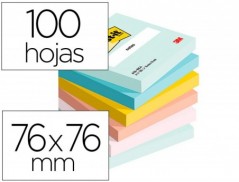 BLOCO DE NOTAS ADESIVAS BEACHSIDE 100% PEFC 76X76 MM 100 FOL