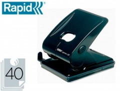 FURADOR RAPID SC40 PLASTICO CAPACIDADE 40 FOLHAS COR PRETO