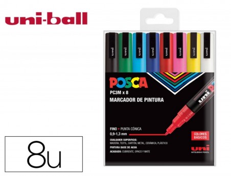 MARCADOR UNI POSCA PC-3M/8C DE PINTURA PONTA CONICA 0,9-1,3