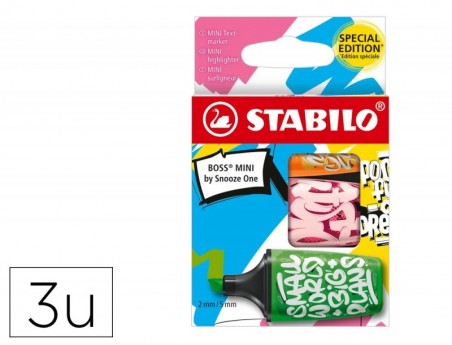 MARCADOR FLUORESCENTE STABILO BOSS MINI BY SNOOZE ONE ESTOJO