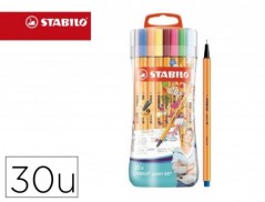 MARCADOR STABILO PONTA DE FIBRA POINT 88 SLEEVE ESTOJO DE 30
