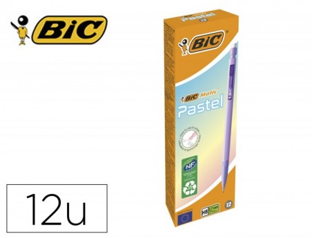 LAPISEIRA BIC MATIC PASTEL 0,7 MM CAIXA DE 12 UNIDADES CORES