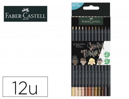 LAPIS DE COR FABER CASTELL BLACK EDITION TONS DE PELE CAIXA