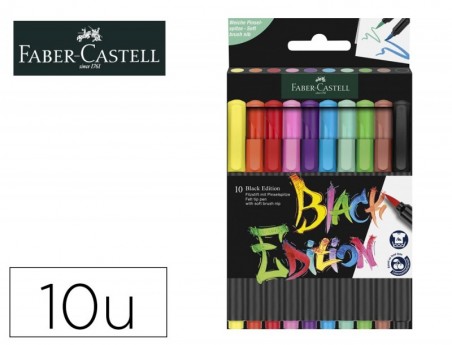 MARCADOR FABER CASTELL BLACK EDITION PONTA DE PINCEL CAIXA D