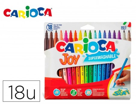 MARCADOR CARIOCA JOY CAIXA DE 18 UNIDADES CORES SORTIDAS