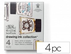TINTA CALIGRAFICA WINSOR&NEWTON CONJUNTO DE 4 FRASCOS CORES