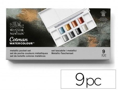 AGUARELA WINSOR&NEWTON CAIXA METALICA BOLSA COM 8 CORES META