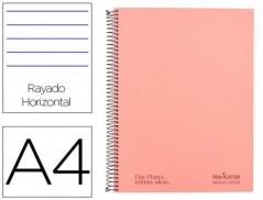 CADERNO ESPIRAL NAVIGATOR A4 MICRO CAPA FORRADA 120 F 80 GR