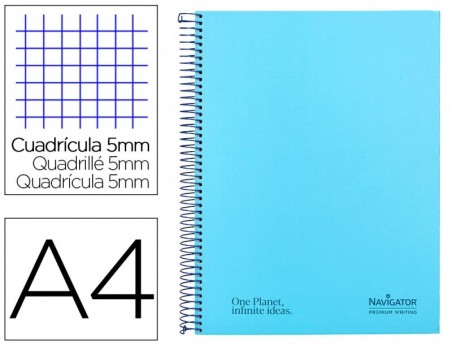 CADERNO ESPIRAL NAVIGATOR A4 MICRO CAPA FORRADA 80 F 80 GR Q
