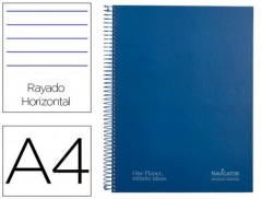 CADERNO ESPIRAL NAVIGATOR A4 MICRO CAPA FORRADA 80 F 80 GR P