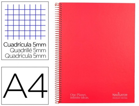 CADERNO ESPIRAL NAVIGATOR A4 MICRO CAPA FORRADA 120 F 80 GR