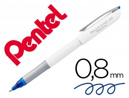 12un ROLLER BALL PENTEL FLOATUNE PONTA DE 0,8 MM COR AZUL