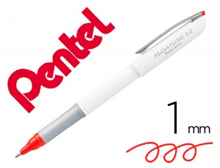 12un ROLLER BALL PENTEL FLOATUNE PONTA DE 1 MM COR VERMELHO