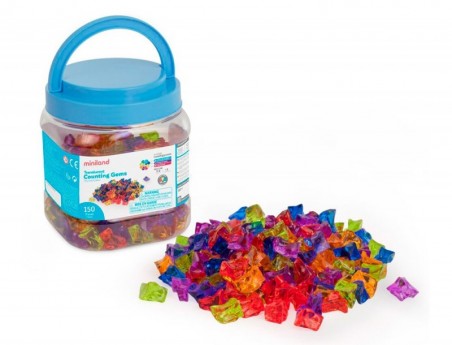 JOGO DIDATICO MINILAND PEDRAS PARA CONTAR TRANSLUCIDAS