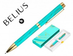 ESFEROGRAFICA BELIUS AQUA ALUMINIO DESENHO TURQUESA E DOURAD