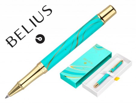 ROLLER BELIUS AQUA ALUMINIO DESENHO TURQUESA E DOURADO TINTA
