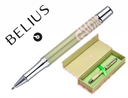 ROLLER BELIUS INK DREAMS ALUMINIO DESENHO VERDE MATCHA E ROS
