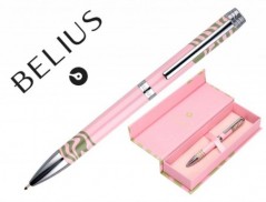 ESFEROGRAFICA BELIUS INK DREAMS ALUMINIO DESENHO ROSA E VERD