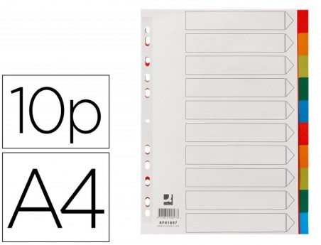 SEPARADOR Q-CONNECT PLASTICO CONJUNTO DE 10 SEPARADORES DIN