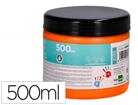 PINTURA A DEDOS LIDERPAPEL FRASCO DE 500 ML LARANJA