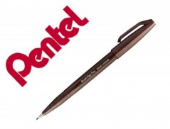 10un MARCADOR PENTEL BRUSH SIGN PEN COR CASTANHO ESCURO