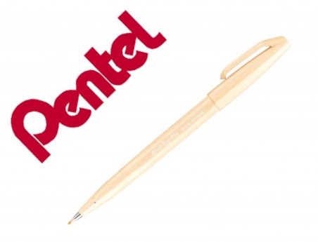 10un MARCADOR PENTEL BRUSH SIGN PEN COR LARANJA PALIDO
