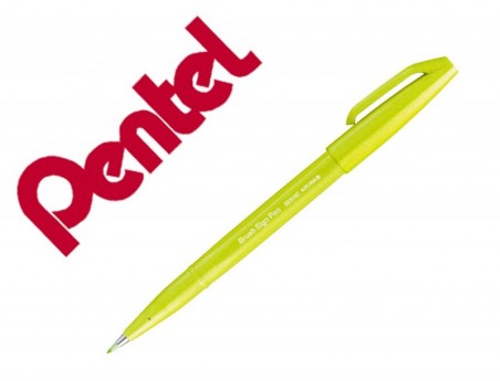 10un MARCADOR PENTEL BRUSH SIGN PEN COR VERDE LIMA
