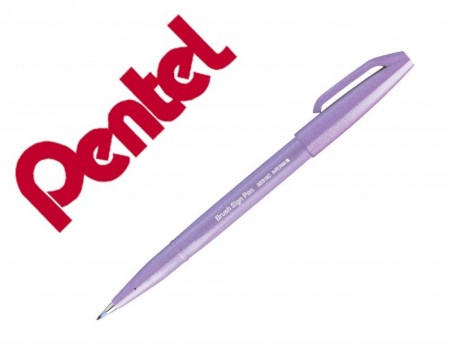 10un MARCADOR PENTEL BRUSH SIGN PEN COR VIOLETA CLARO