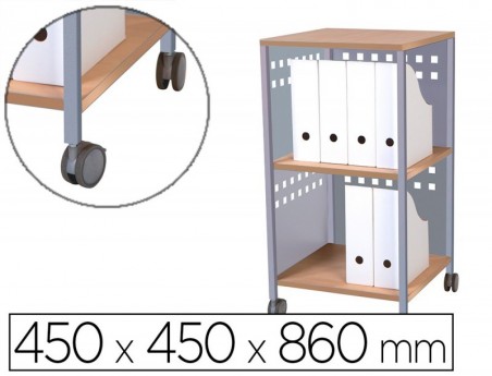 CARRO MULTIUSOS ROCADA MELAMINA 19 MM E ACO PINTADO 450X450X
