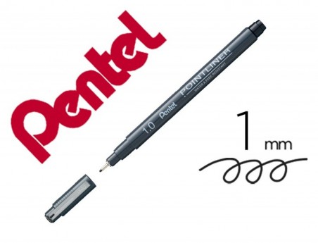 12un MARCADOR PENTEL POINTLINER COM TINTA PIGMENTADA COR PRE
