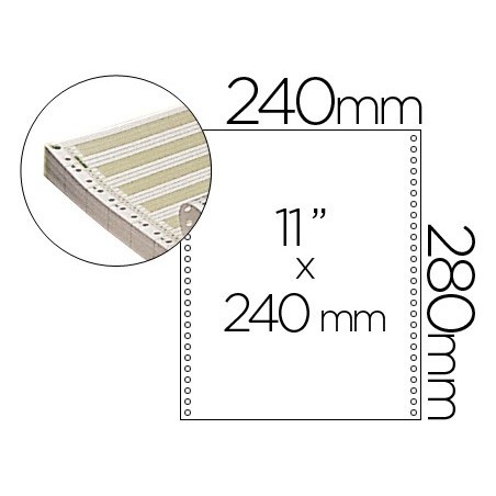 PAPEL CONTINUO, 240 MMX11'', PAUTADO COM 2500 FOLHAS, 1 VIA